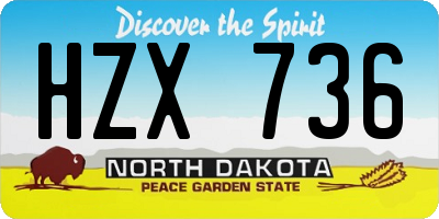 ND license plate HZX736