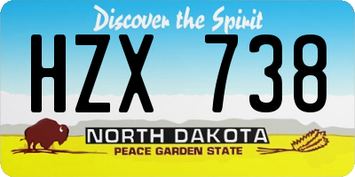 ND license plate HZX738