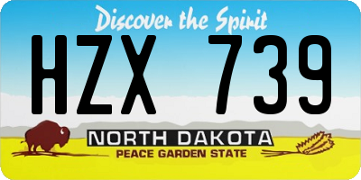 ND license plate HZX739