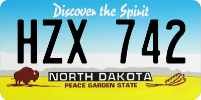 ND license plate HZX742