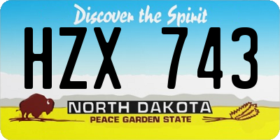 ND license plate HZX743