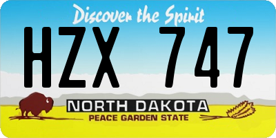 ND license plate HZX747
