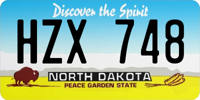 ND license plate HZX748