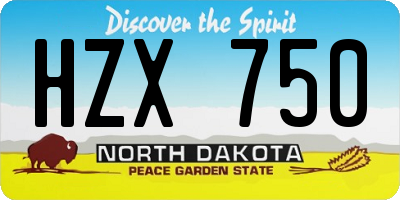ND license plate HZX750