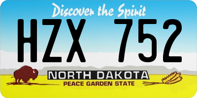 ND license plate HZX752