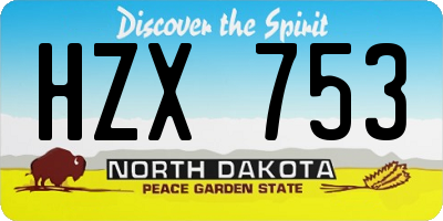 ND license plate HZX753