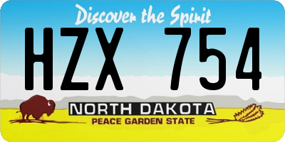 ND license plate HZX754