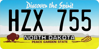ND license plate HZX755