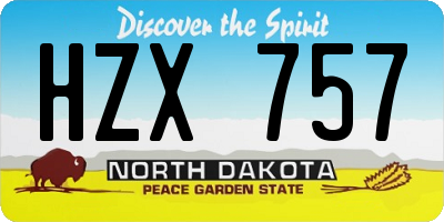 ND license plate HZX757