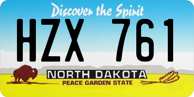 ND license plate HZX761