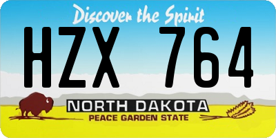 ND license plate HZX764