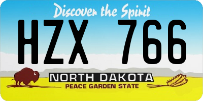 ND license plate HZX766