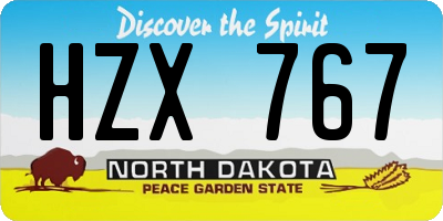 ND license plate HZX767