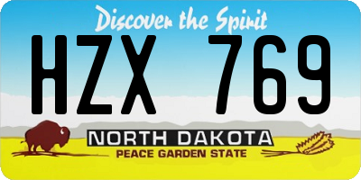 ND license plate HZX769
