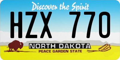 ND license plate HZX770