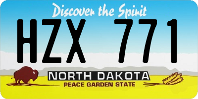 ND license plate HZX771
