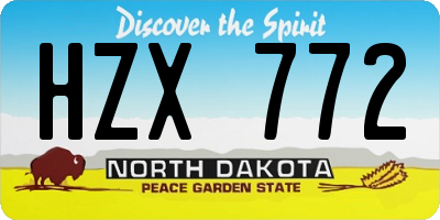 ND license plate HZX772