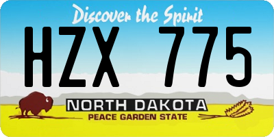 ND license plate HZX775