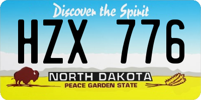 ND license plate HZX776