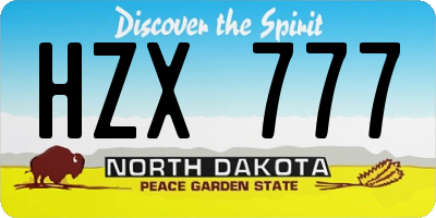 ND license plate HZX777