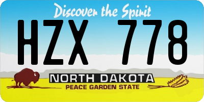 ND license plate HZX778