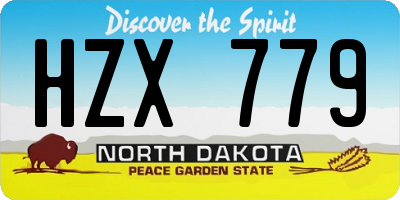 ND license plate HZX779