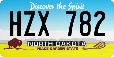 ND license plate HZX782