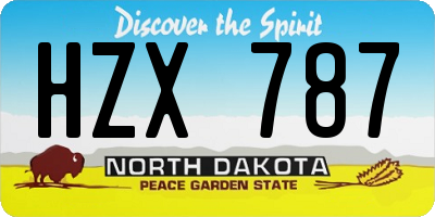 ND license plate HZX787
