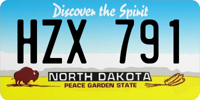 ND license plate HZX791