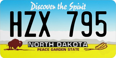ND license plate HZX795