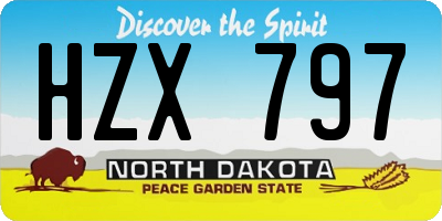 ND license plate HZX797