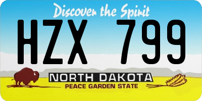 ND license plate HZX799