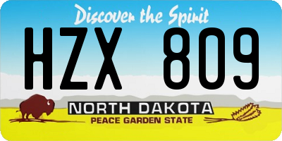 ND license plate HZX809