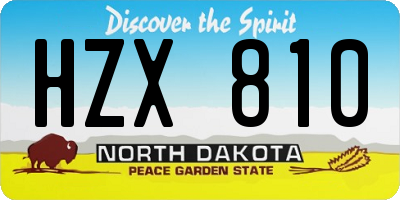ND license plate HZX810