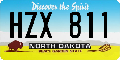 ND license plate HZX811