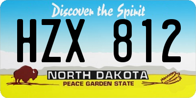 ND license plate HZX812