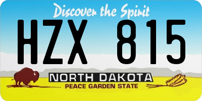 ND license plate HZX815