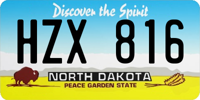 ND license plate HZX816