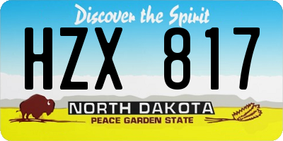 ND license plate HZX817