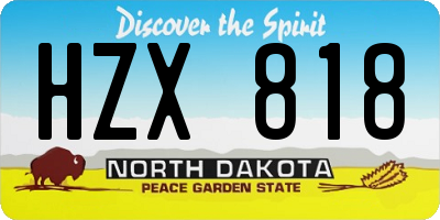 ND license plate HZX818