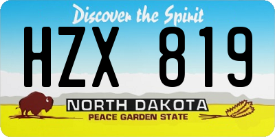 ND license plate HZX819