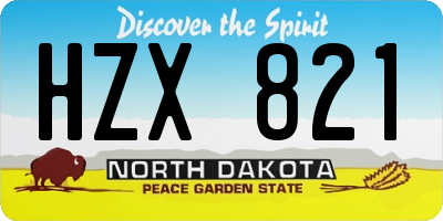 ND license plate HZX821