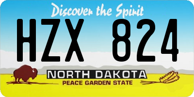 ND license plate HZX824