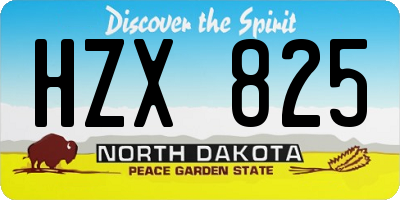 ND license plate HZX825