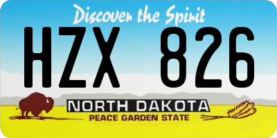 ND license plate HZX826