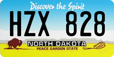 ND license plate HZX828