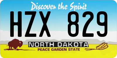 ND license plate HZX829