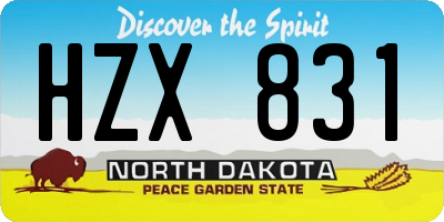 ND license plate HZX831