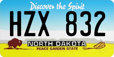 ND license plate HZX832