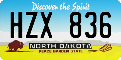 ND license plate HZX836